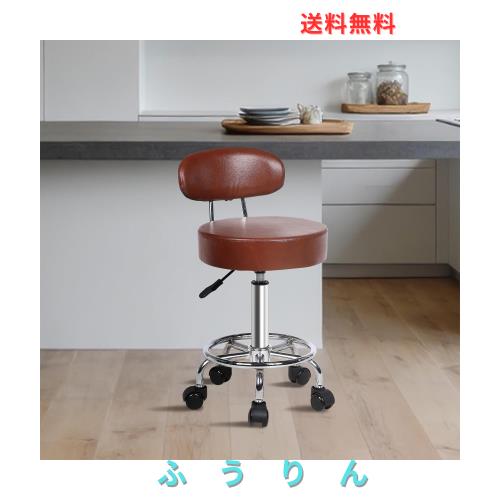 Youhauchair カウンターチェア キャスター付き 回転 昇降 ハイスツール 背もたれ 2WAY 丸椅子 製図用、オフィス、バー、キッチンチェア 1