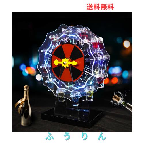 テキーラ観覧車 第4世代モデル！テキーラ 酒グラススタンド ルーレット付き 観覧車 一体成型で組み立て不要 酒カップホルダー LED酒ボト