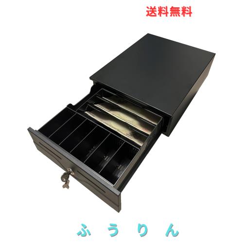 NUSRATS 手動式 キャッシュドロア 小型 紙幣3種・硬貨6種 レジスター【幅245 x 奥行320 x 高さ104mm】黒 ブラック