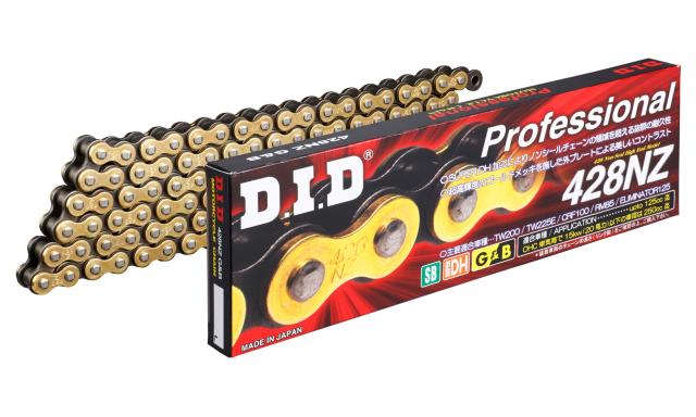 D.I.D(大同工業)バイク用チェーン カシメジョイント付属 428NZ-134ZB G＆B(ゴールド＆ブラック) SDHピン加工 二輪 オートバイ用