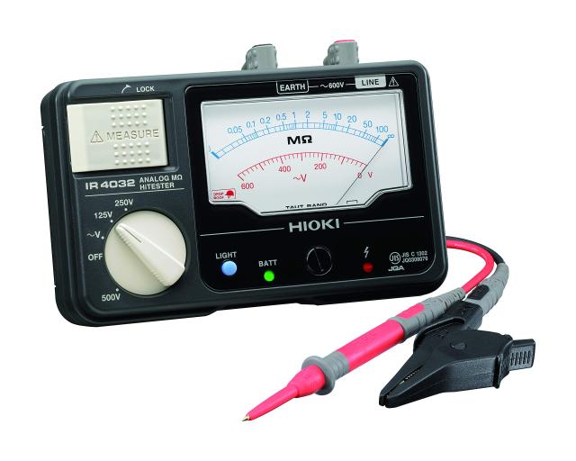 HIOKI (日置電機) 絶縁抵抗計 IR4032-10 アナログメグオームハイテスタ テストリード L9787 付属品 JIS認証 日本製 定格 3レンジ DC 125V