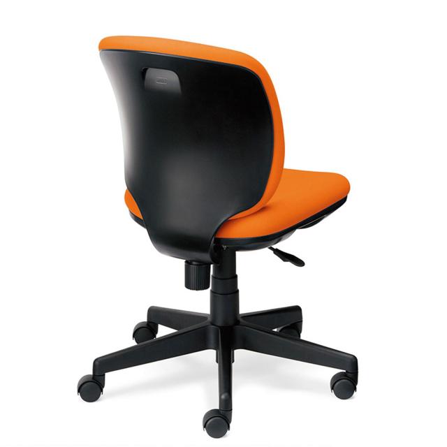 プラス オフィスチェア Presea ローバック ブラックシェル 肘なし オレンジ KC-K66SL 697870 25,026円