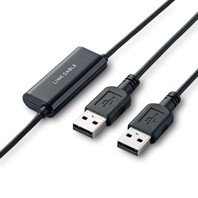 エレコム リンクケーブル PC自動切替器 引越し等のデータ移行に 【コピー＆ペースト/ドラッグ＆ドロップ対応】 ブラック UC-TV3BK