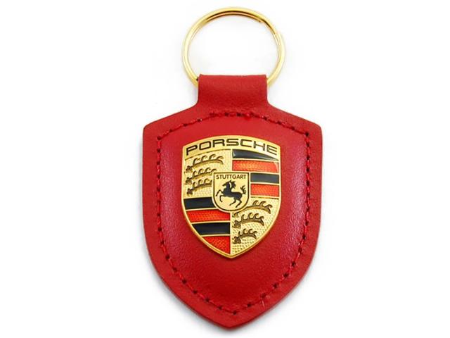 【ポルシェ純正】 ポルシェ クレストキーホルダー レッド PORSCHE ポルシェデザイン
