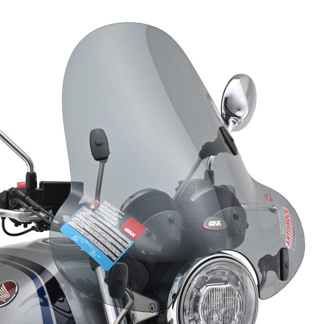 GIVI(ジビ) バイク用 スクリーン 汎用(フォーク/バーハンドルクランプ) セミスモーク A650 大型ウインドスクリーン 93970