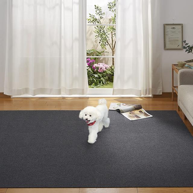 サンコー ずれない タイルカーペット 30×30cm アイボリー 40枚 カーペットタイプ おくだけ吸着 タイルマット