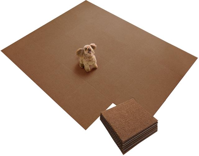 サンコー三つ葉(Sanko Mitsuba)【日本製 撥水 消臭 洗える】サンコー ずれない ジョイントマット ペット用 45×45cm ブラウン 30枚 カー