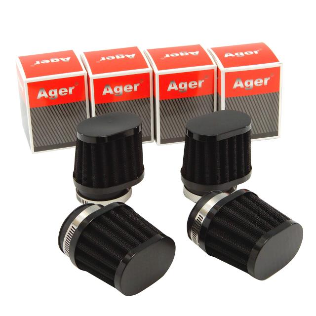 Ager 50mm オーバル パワーフィルター 黒x黒 4個