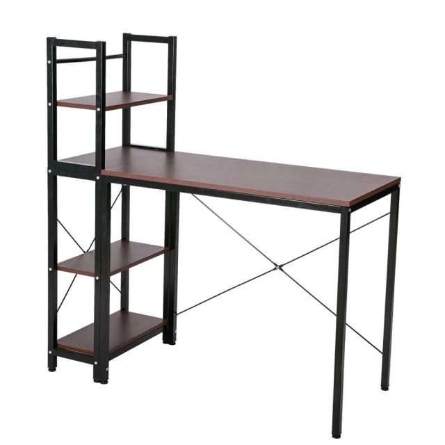 オーエスジェイ(OSJ) パソコンデスク 左右入替可 収納 両用デスク ブラウン ハイタイプ 111×50×121 (ブラウン)