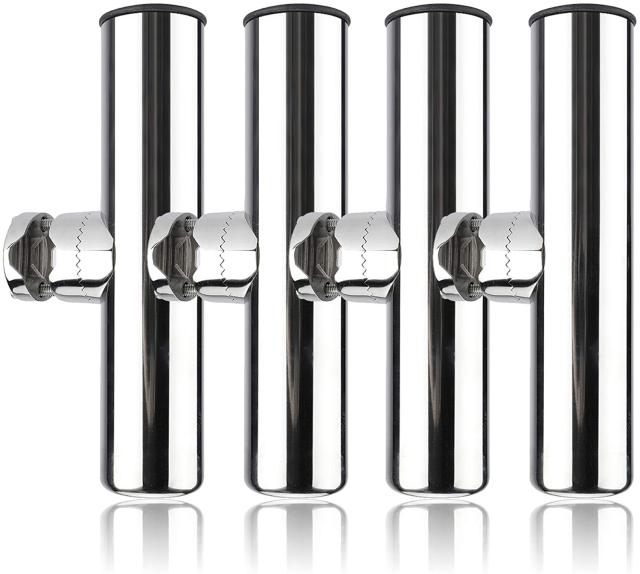 Amarine-made　ステンレス製　船竿置き　クランプオンロッドホルダー　４個セット　角度調節可能　六角レンチ付き (22〜25mm / 7/8〜1イ