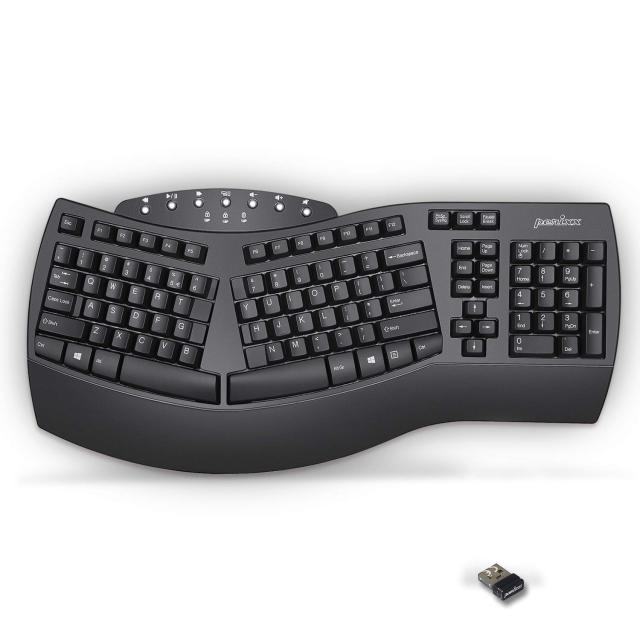 Perixx(ペリックス) PERIBOARD-612BUS エルゴノミクスキーボード ワイヤレス Bluetooth/2.4GHｚ 人間工学 無線 フルサイズ Windows10/Mac