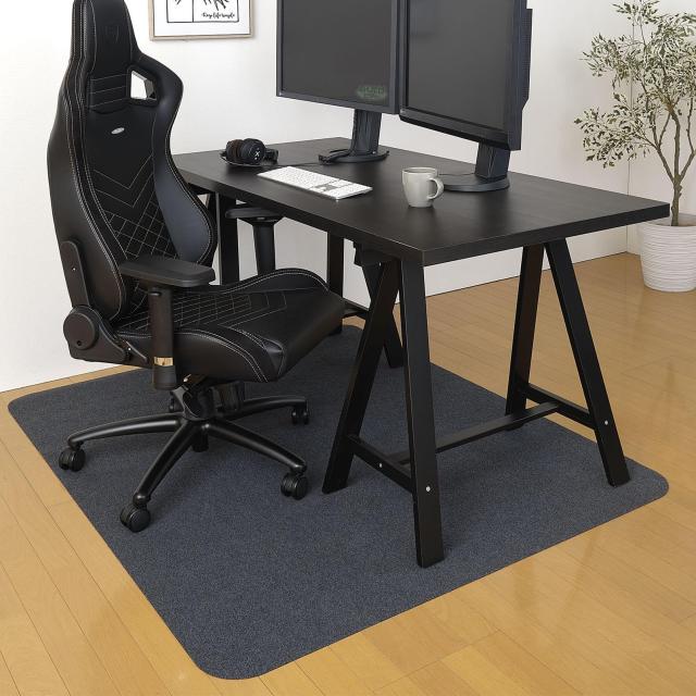 サンコー ゲーミングチェアマット 床保護 130×160cm 滑り止め 畳対応 デスク 椅子 フローリング 畳用 洗える ダークグレー KX-41 日本製