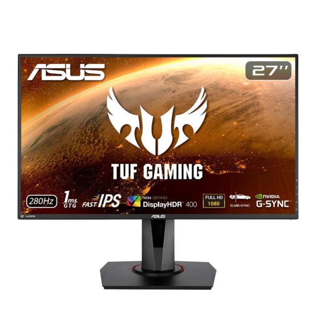 ASUS ゲーミングモニター TUF Gaming VG279QM 27インチ/フルHD/IPS/280Hz/1ms/HDR/HDMI×2DP/G-SYNC Compatible/ELMB/スピーカー/3年保