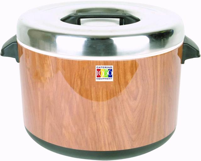 Thunder Group 保温ジャー 2.2升 4L 木目 業務用 電気不要 保温専用 ご飯 フッ素加工