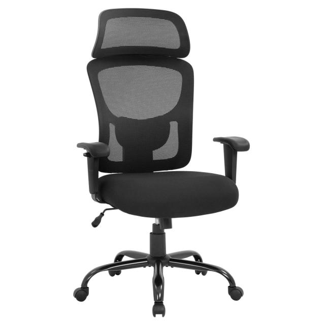 BestOffice オフィスチェア デスクチェア 可動式ランバーサポート 椅子 疲れない アームレスト高さ調整可能 ヘッドレスト 125°リクライ