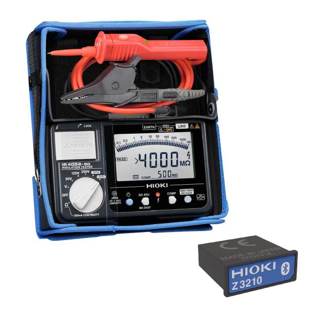 HIOKI (日置電機) IR4052-91 絶縁抵抗計ワイヤレスセット メガー テスター Bluetooth通信 日本製 JIS認証 デジタル 5レンジ 50V 125V 250