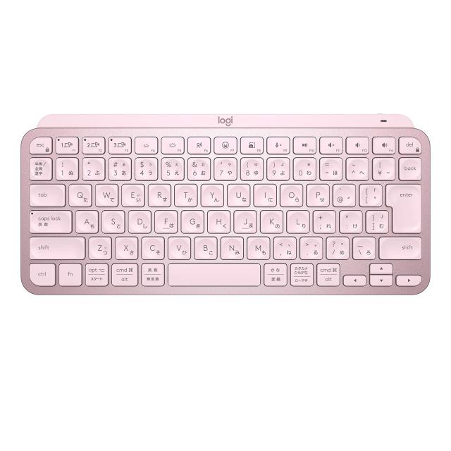 ロジクール MX KEYS mini KX700RO ミニマリスト ワイヤレス イルミネイテッド キーボード ローズ 充電式 bluetooth Logi Bolt Unifying非