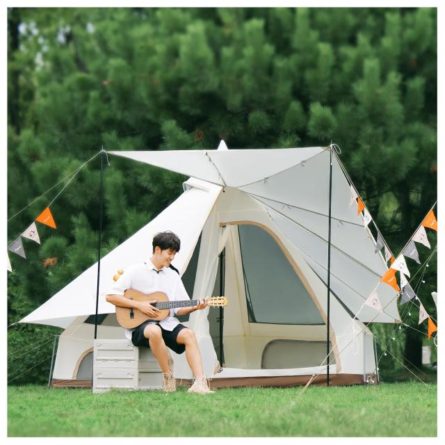 KingCamp ベルテント ポリエステル 2~4人用 3.2m 超軽量 夏用 メッシュ設計 風通し快適 設営簡単 防水防虫 アウトドア キャンプ グランピ