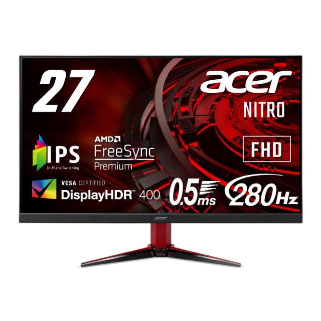 Acer Nitro ゲーミングモニター 27インチ IPS 非光沢 フルHD 0.5ms 240Hz HDMI (280Hz DisplayPort/オーバークロック) AMD FreeSync Prem 27,166円