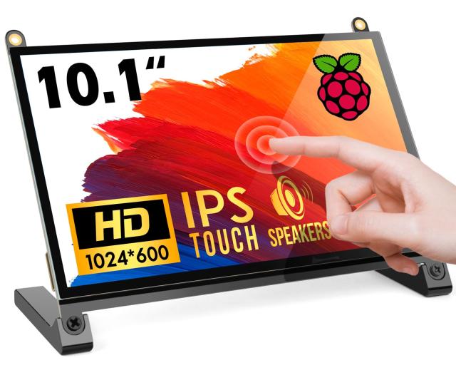 ROADOM 10インチ Raspberry Pi用タッチモニター IPS 1024X600 タッチスクリーン 小型モニター スピーカー内蔵 Raspberry Pi 4/3/2/1 Xbox