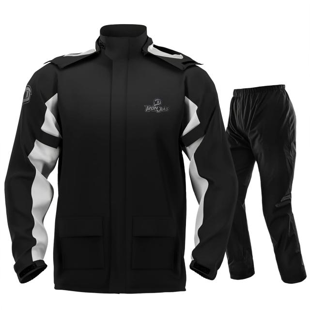 [IRON JIA’S] バイク レインウェア バイク用カッパ 上下セット シューズカバー付き メンズ レインコート レインスーツ 自転車 ゴルフ 作