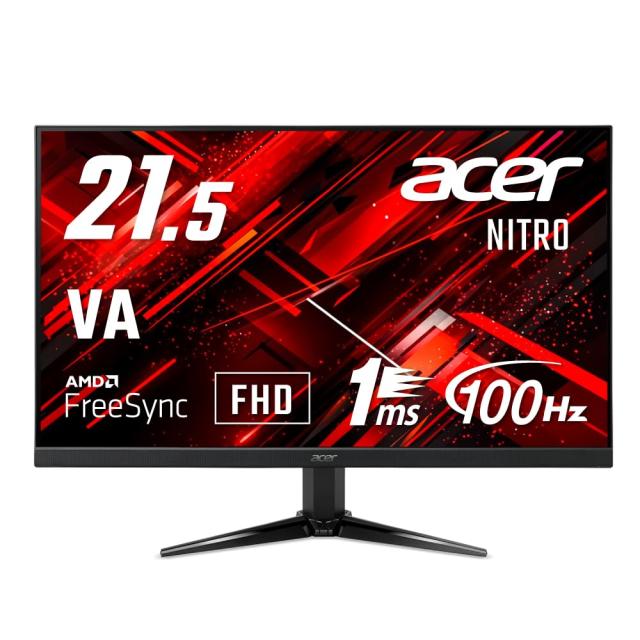 日本エイサー 【Amazon.co.jp限定】 Acer Nitro ゲーミングモニター 21.5インチ VA 非光沢 フルHD 100Hz 1ms(VRB) HDMI ミニD-Sub15 VESA