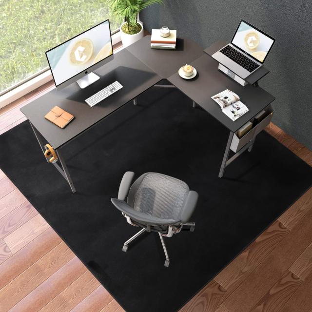 FUNHOO ゲーミングチェアマット 160×180cm チェアマット カーペットタイプ 滑り止め加工 フランネルタイプ 床保護 傷防止 フローリング