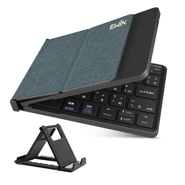 Ewin 折りたたみ式 Bluetooth5.1 キーボード 日本語配列 無線 ワイヤレス かな入力 JIS配列 薄型 折り畳み iOS/Windows/Mac 3台デバイス