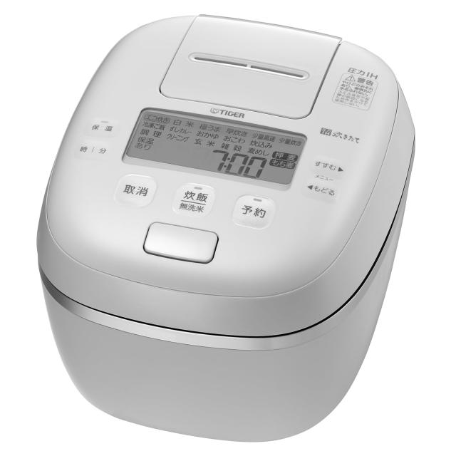 タイガー魔法瓶(TIGER) 炊飯器 5.5合 圧力IH式 ご泡火炊き 土鍋かまどコート釜 タルクホワイト