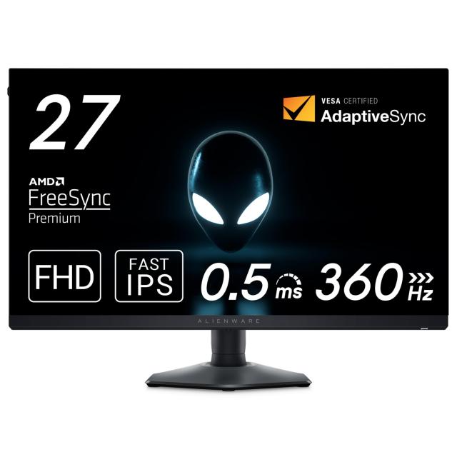 Dell AW2724HF 27インチ Alienware ゲーミングモニター(無輝点3年保証/FHD/Fast IPS,非光沢/DP×2,HDMI/sRGB 99%/縦横回転,高さ調整/0.5m