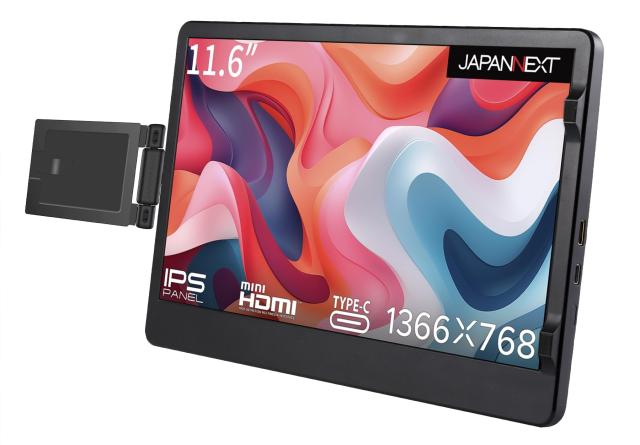 JAPANNEXT 11.6インチ モバイルモニター IPS パネル FWXGA 1366x768解像度 (Type C/MAC PC対応 / sRGB100% / 非光沢) JN-MDO-IPS116
