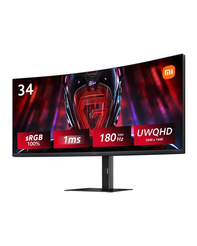 Xiaomi 曲面 ゲーミングモニター G34WQi 34インチ UWQHD超ワイドスクリーン180Hz MPRT1ms 3440x1440 1500Rの湾曲率 VA非光沢 sRGB100% Fr