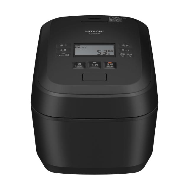 日立 炊飯器 5.5合 圧力＆スチームIH ふっくら御膳 RZ-V100HM K フロストブラック 日本製 大火力 沸騰鉄釜 蒸気カット