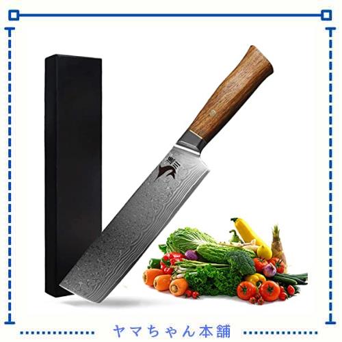 漁川 菜切包丁 刃渡り166 67層ダマスカス花梨木瘤柄菜切包丁 VG-10 ダマスカスの通販は