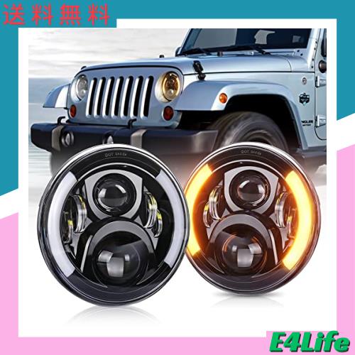 ７インチ ledヘッドライト, MOVOTOR ラングラー ヘッドライト ウィンカーやDRL機能付き HI/Loビーム ジムニー JA 11 ラングラー JK TJ 2の通販は 9,573円