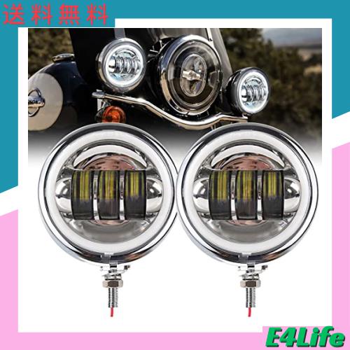 VOSICKY(ボスキー) ハーレーダビッドソン オートバイク 汎用 改装 用 LED フォグランプ 補助ライト イカリング 付き 4.5インチ DC 12V/24の通販は 6,612円