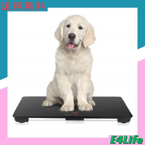 犬用体重計、動物用体重計65x45cm、最大体重100kg、精度10g、黒、犬と猫に適しています、無料の滑り止めマットの通販は