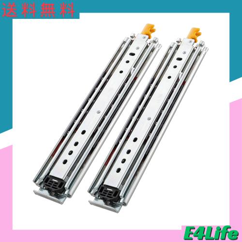 SHUHANG 超重量用スライドレール ロック付き 700mm 3段引 横付 完全スライド ボール伸縮式 高耐久Heavy Duty引き出しスライド 耐荷重200kの通販は