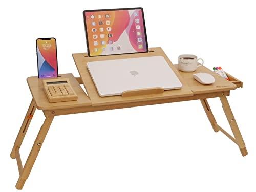 OIWAI ノートパソコンデスク ベッドテーブル ローデスク ベッドデスク 折り畳み 木製 ラップデスク ローテーブル 高さ調整 角度調整 タブの通販は