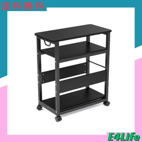 パソコンワゴン デスクワゴン 3段 木製 pcワゴン キャスター付き 取っ手付き 収納棚 サイドデスク 棚板高さ調節可能 オフィス収納 サイドの通販は 8,087円