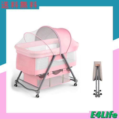 Luddy ベビーベッド ベビーラック ハイローベッド 折りたたみ 組み立て  