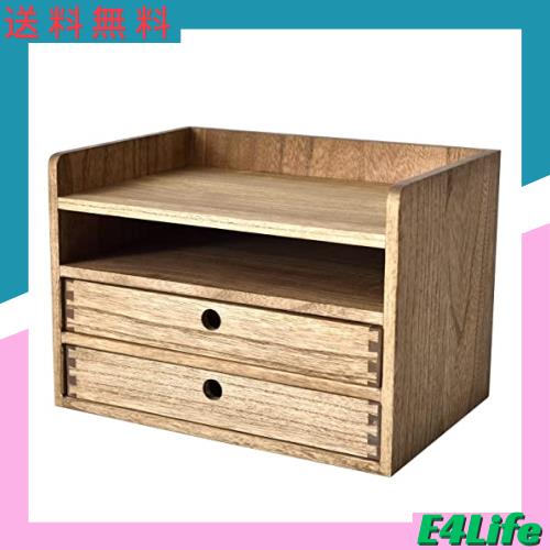 KIRIGEN デスク上置棚 ミニ チェスト 卓上 チェスト 書類 ケース デスク トレー 小物 収納 チェスト手作り ダークブラウンの通販は