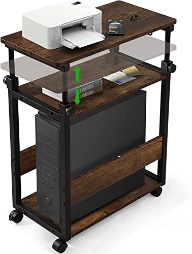 MASTLUパソコンワゴン昇降式 PCワゴン CPUワゴン 高さ調節可能 サイドワゴン キャスター付き プリンター台 サイドワゴン 机 収納 書類 収の通販は 12,261円