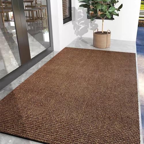 玄関マット キッチンマット屋外 室内 滑り止め 業務用 無地 大判 マット シンプル 泥落とし 足ふきマット（ブラウン60*240）の通販は 6,974円