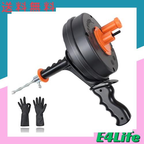 BACOENG 762cm パイプクリーナーワイヤー 回転式ドレンオーガー ドリル用アダプタ付きの排水管詰まり取り ？ あらゆる排水管に使用可能 4,902円