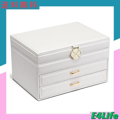 Vlando ジュエリーボックス 大容量 鏡付き アクセサリーケース 引き出し 3層 ジュエリーケース ピアス 収納 小物入れ ネックレス 指輪 イの通販は