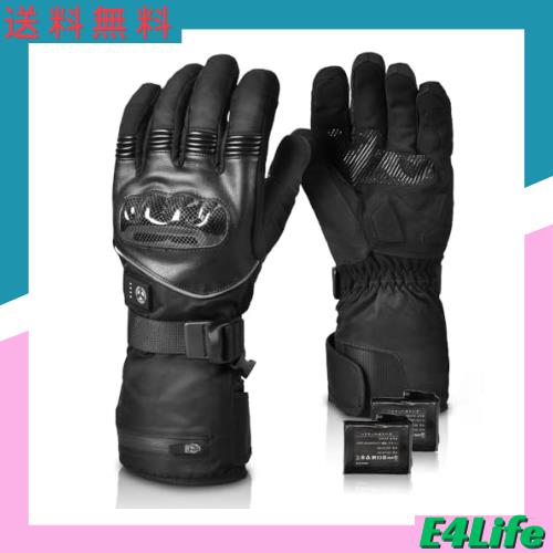 電熱グローブ バイク グローブ 冬 日本製炭素繊維保護 7.4V急速昇温 5000mahバッテリー付き バッテリー残量表示 洗濯袋付き 耐衝撃 滑り