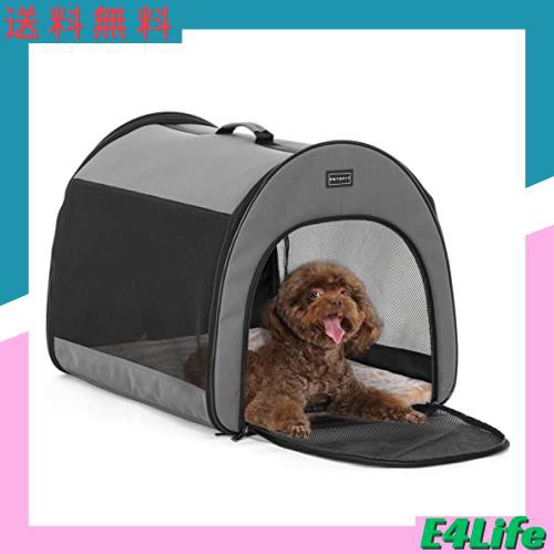Petsfit ペットハウス ソフトクレート 犬 クレート 中型犬 小型犬 猫 ソフトケージ テント 折りたたみ 持ち手付き 軽量 ペットキャリー