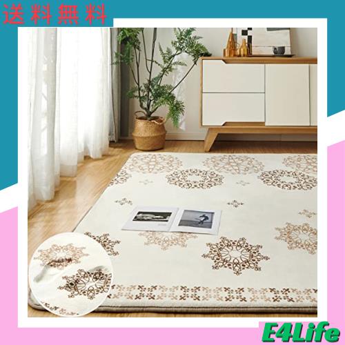 Sun Deco ラグ カーペット 低反発 ラグマット 冬 厚手20mm 135x185cm 1.5畳 滑り止め付 厚手 接着剤不使用 夏冬兼用 フランネル 洗える の通販は