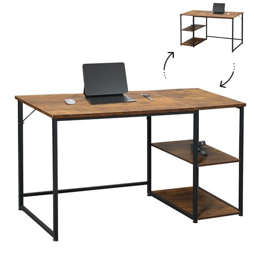 Maihail ゲーミングデスク 140幅 ラック付き パソコンデスク pcデスク 机 カウンター テーブル スタンディングデスク 勉強机 家具 パソコの通販は